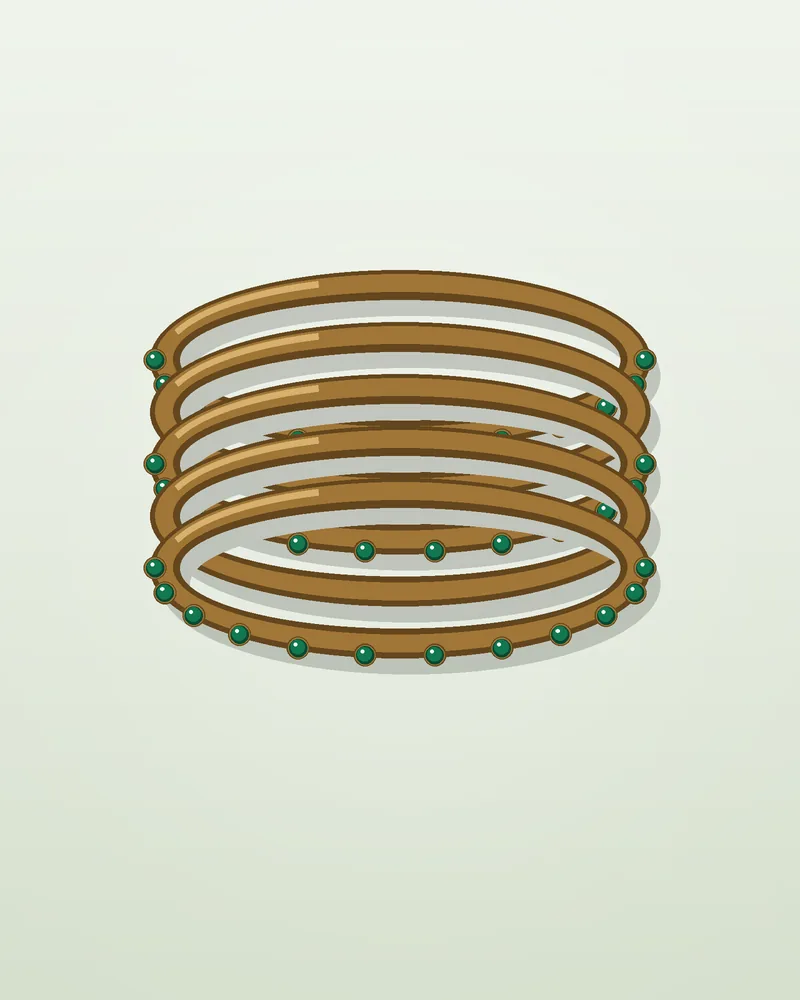 Emerald Antique Kada Set